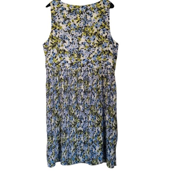 J Jill Granite Water Floral Bloom Accordion Pleat Dress Size XL - Picture 3 of 7